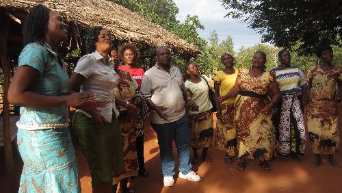 goat project, guests of honour dancing